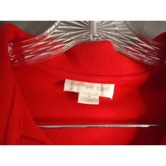 Northern Isles Collard Sleeveless V-neck Polo Womens Size Small Red New - Picture 5 of 9